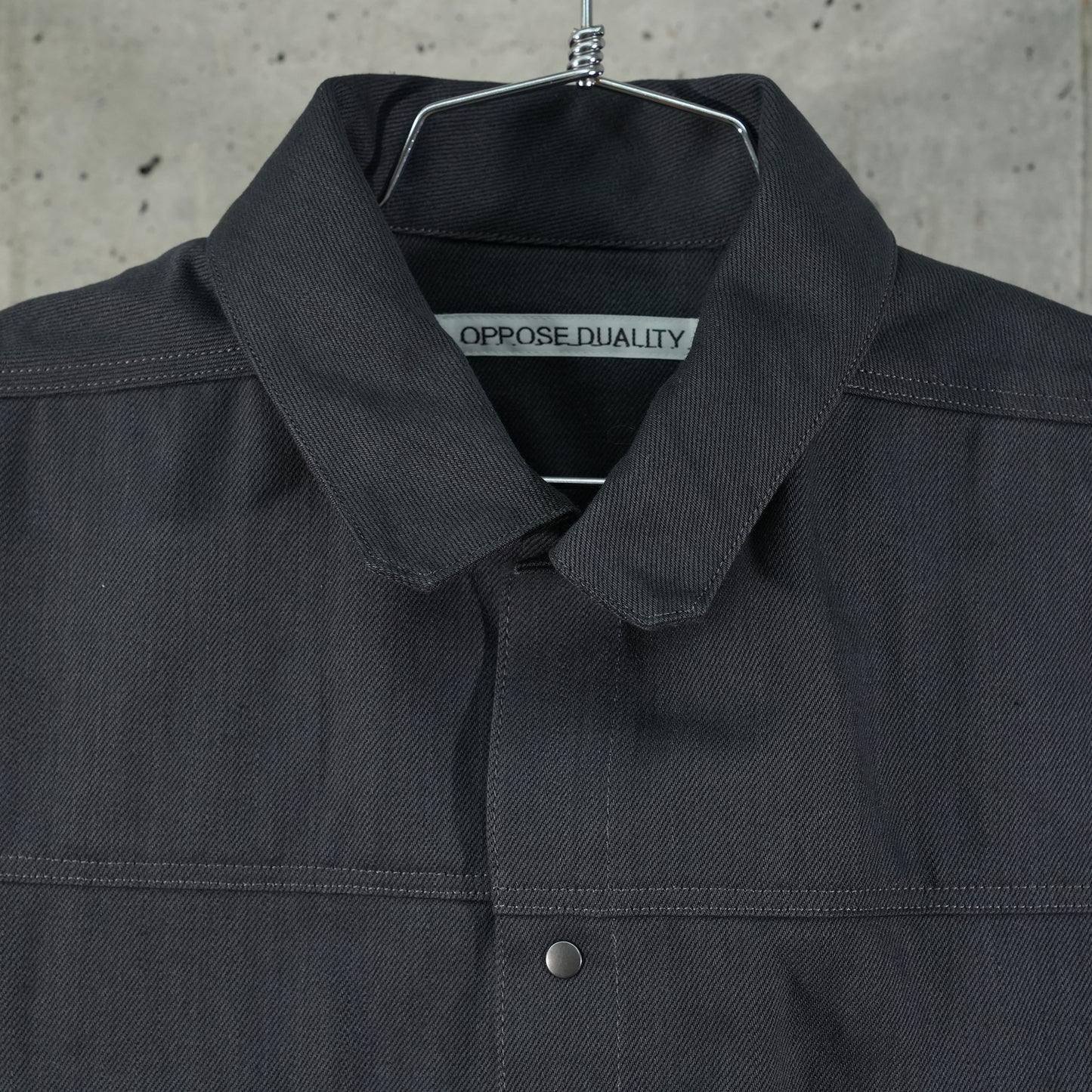 6 POCKET PANEL DENIM JACKET / DARK GRAY