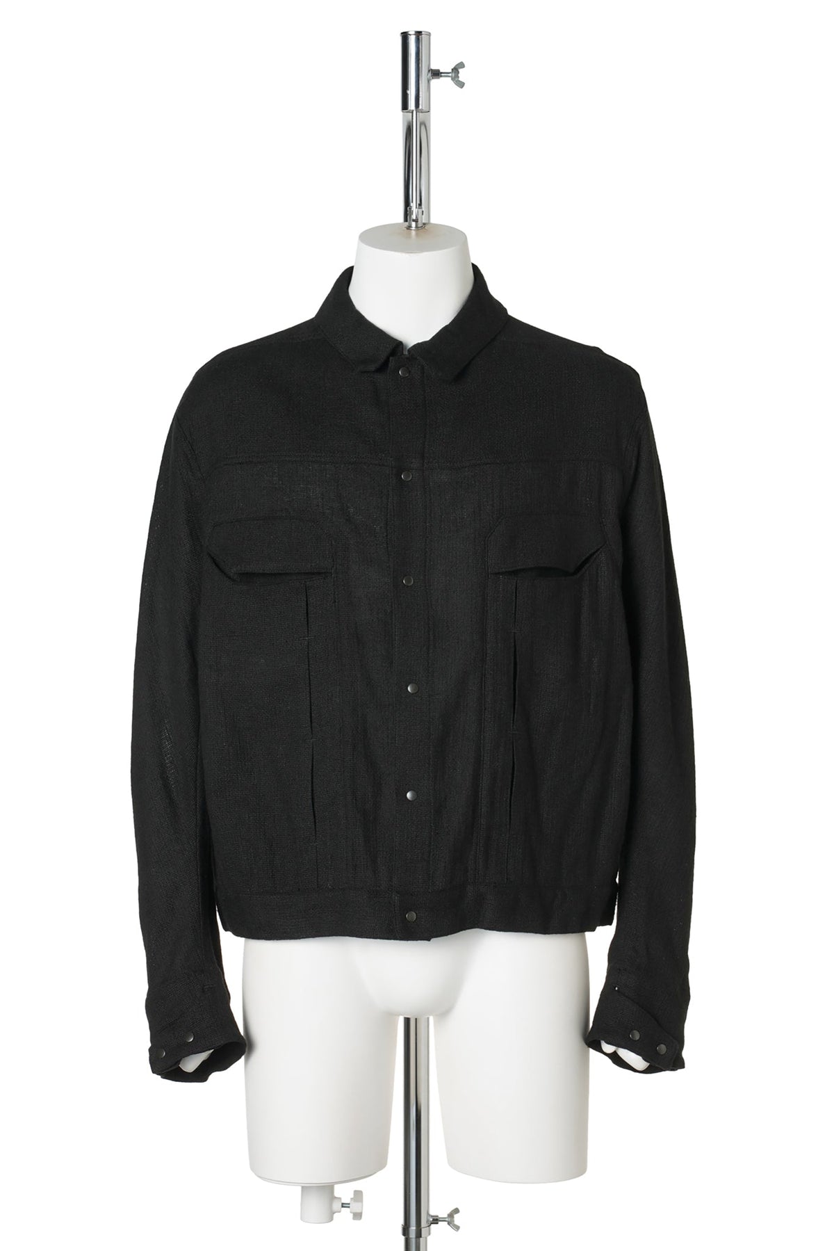 6 POCKET PANEL LINEN JACKET / BLACK