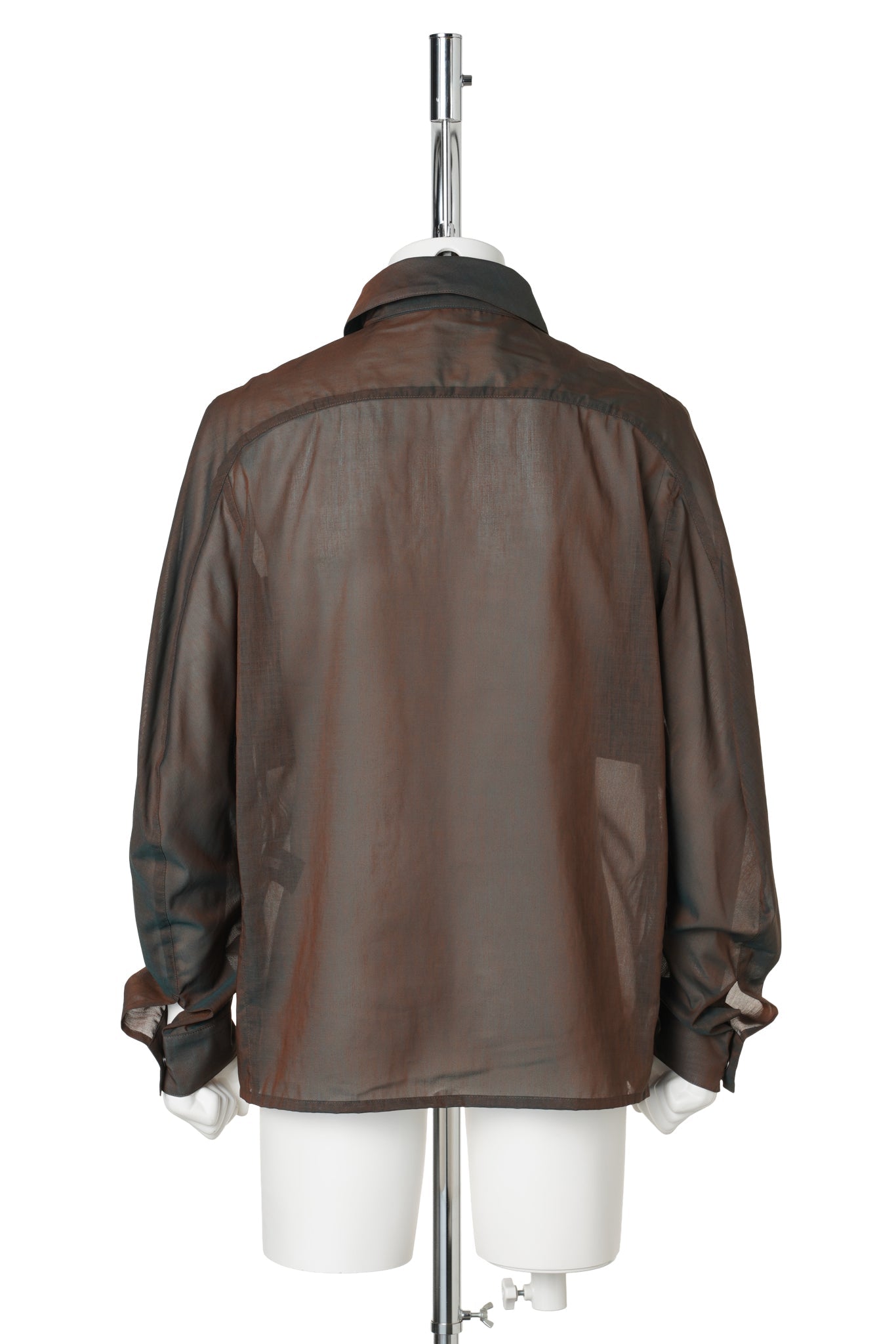 CHAMBRAY PANEL SHIRTS / BROWN