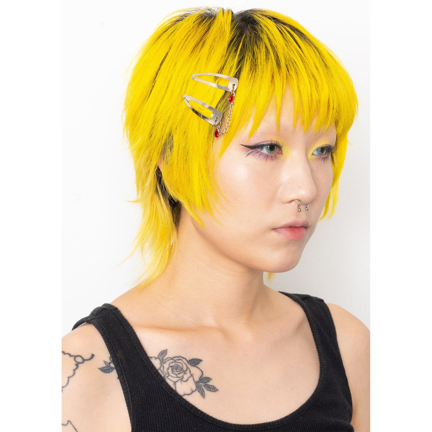 CHAIN HAIR CLIPS WITH CRYSTAL / SILVER GR8