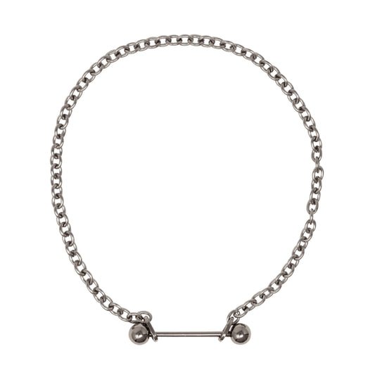 BARBELL PIERCING CHOKER (SILVER NARROW) / SILVER