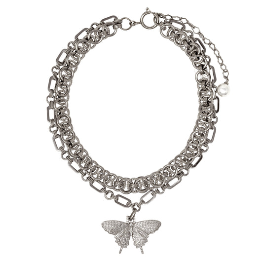 BUTTERFLY NECKLACE / SILVER