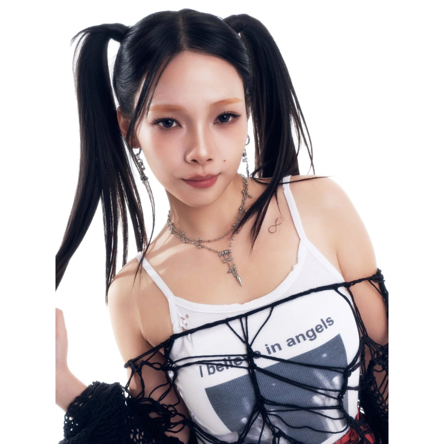 PIERCED SPIKE NECKLACE / SILVER