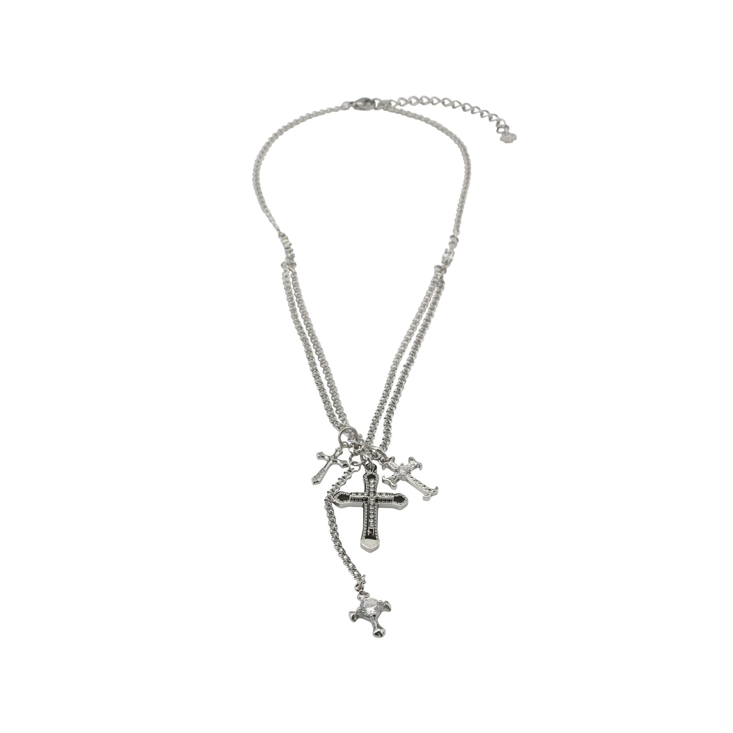 ECHO CROSS NECKLACE / SILVER
