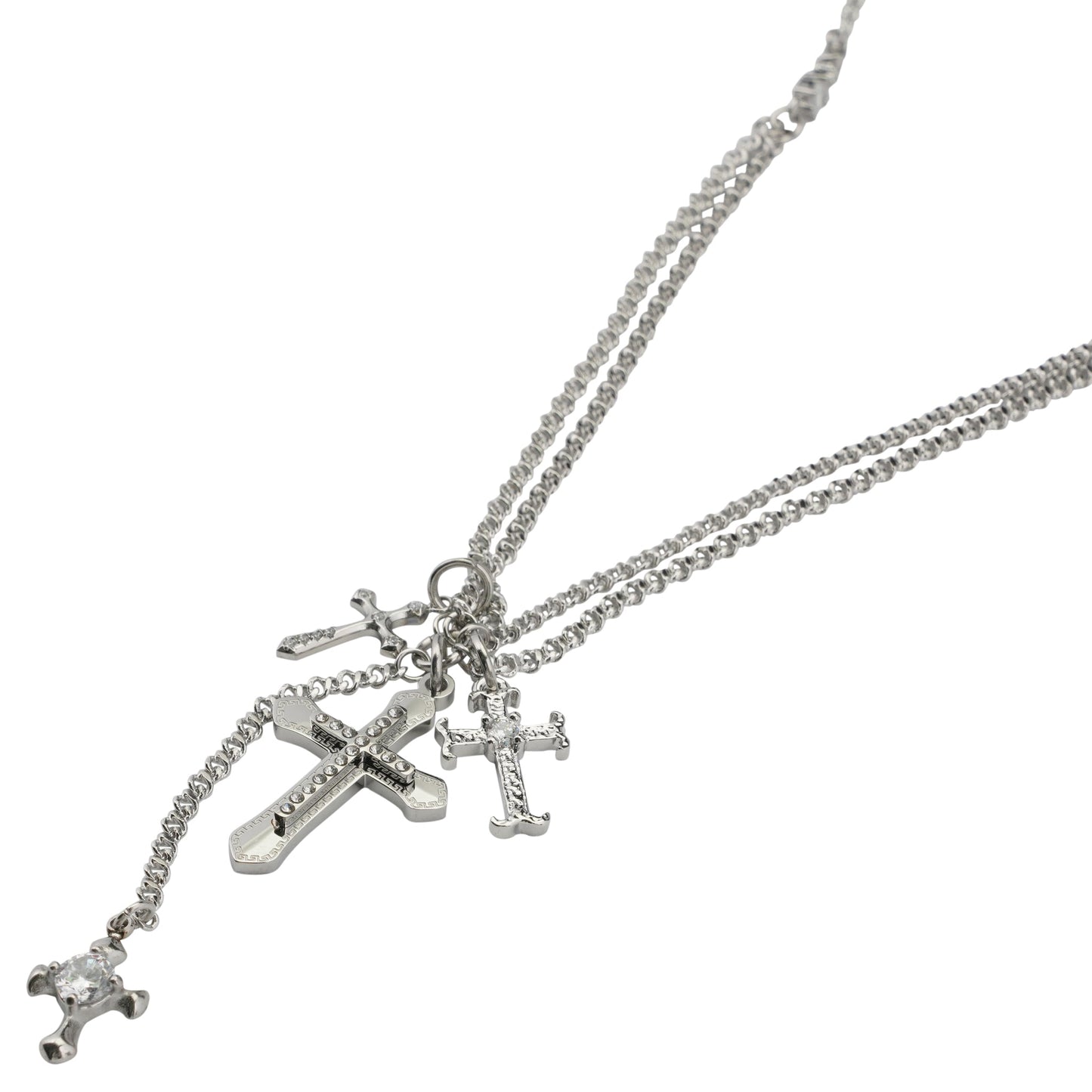 ECHO CROSS NECKLACE / SILVER