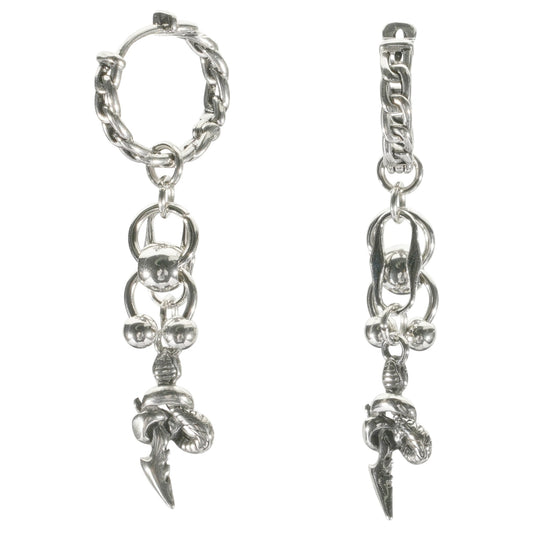 SNAKE HOOP EARRINGS / SILVER