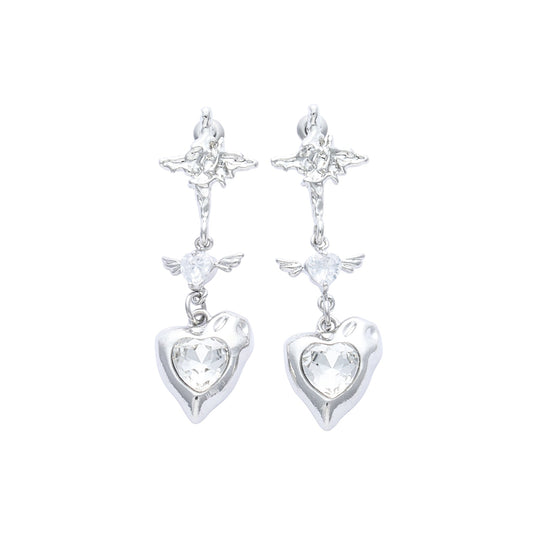 WING HEART DROP EARRINGS