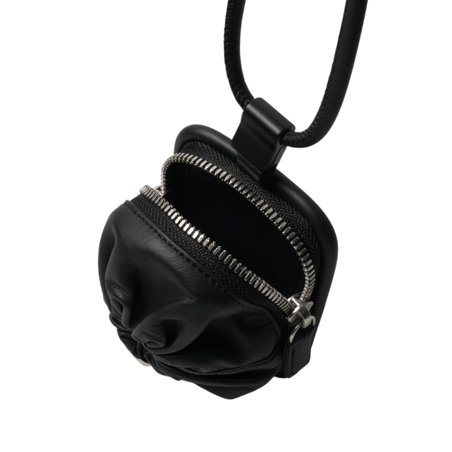 iPhone ACCESSORIES-LEATHER PURSE WITH DETACHABLE STRAP / BLACK