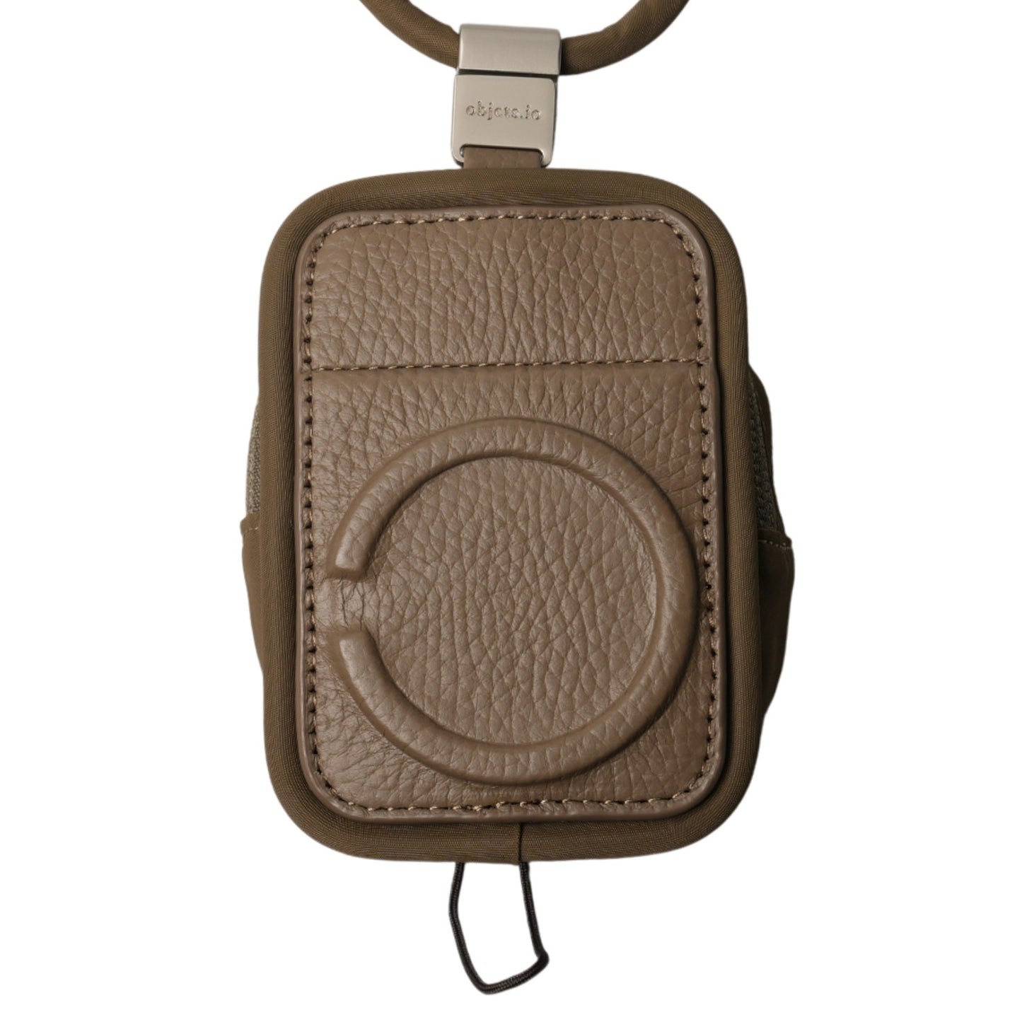 iPhone ACCESSORIES-NYLON PURSE WITH DETACHABLE STRAP / KHAKI BROWN