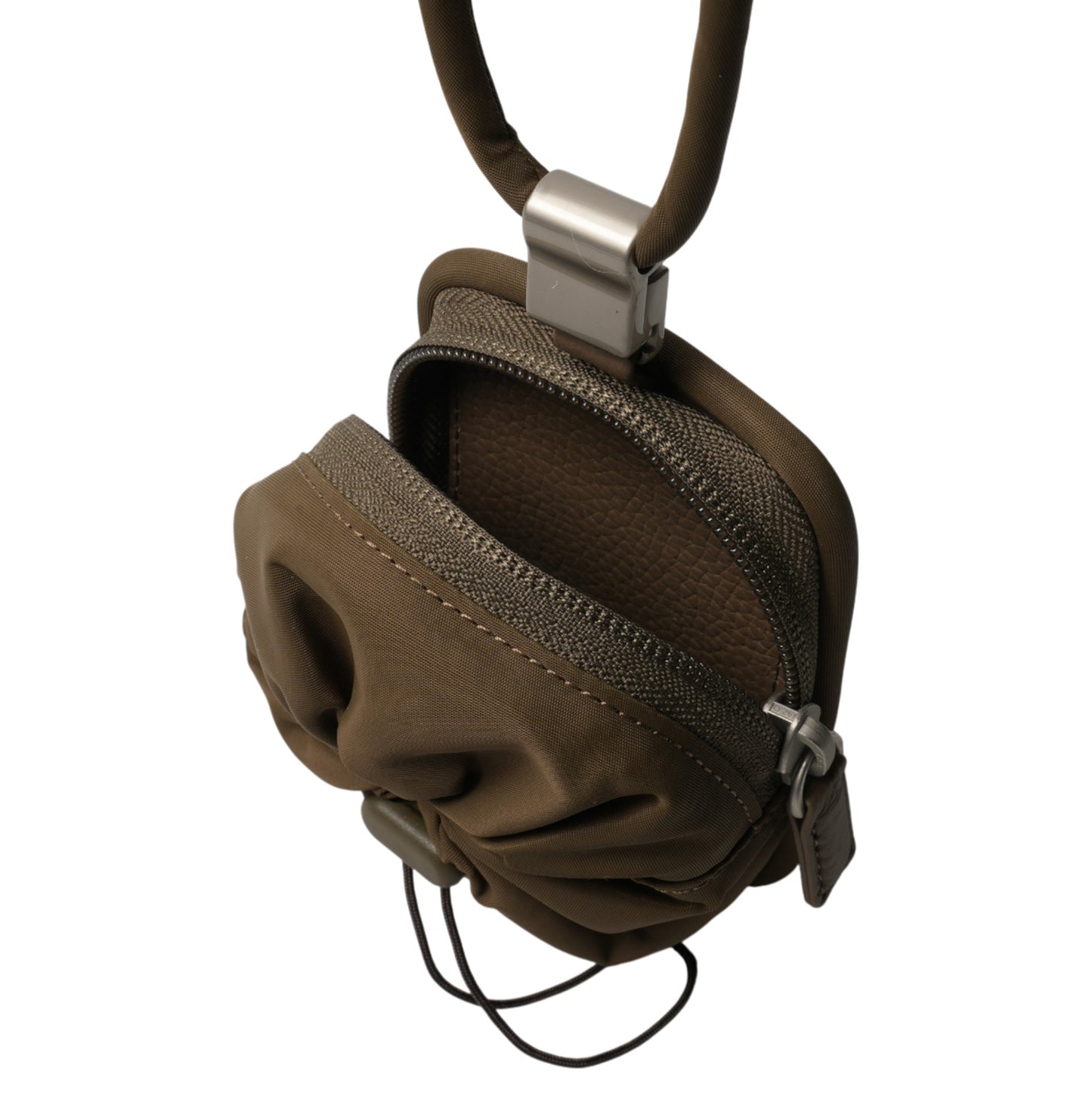 iPhone ACCESSORIES-NYLON PURSE WITH DETACHABLE STRAP / KHAKI BROWN