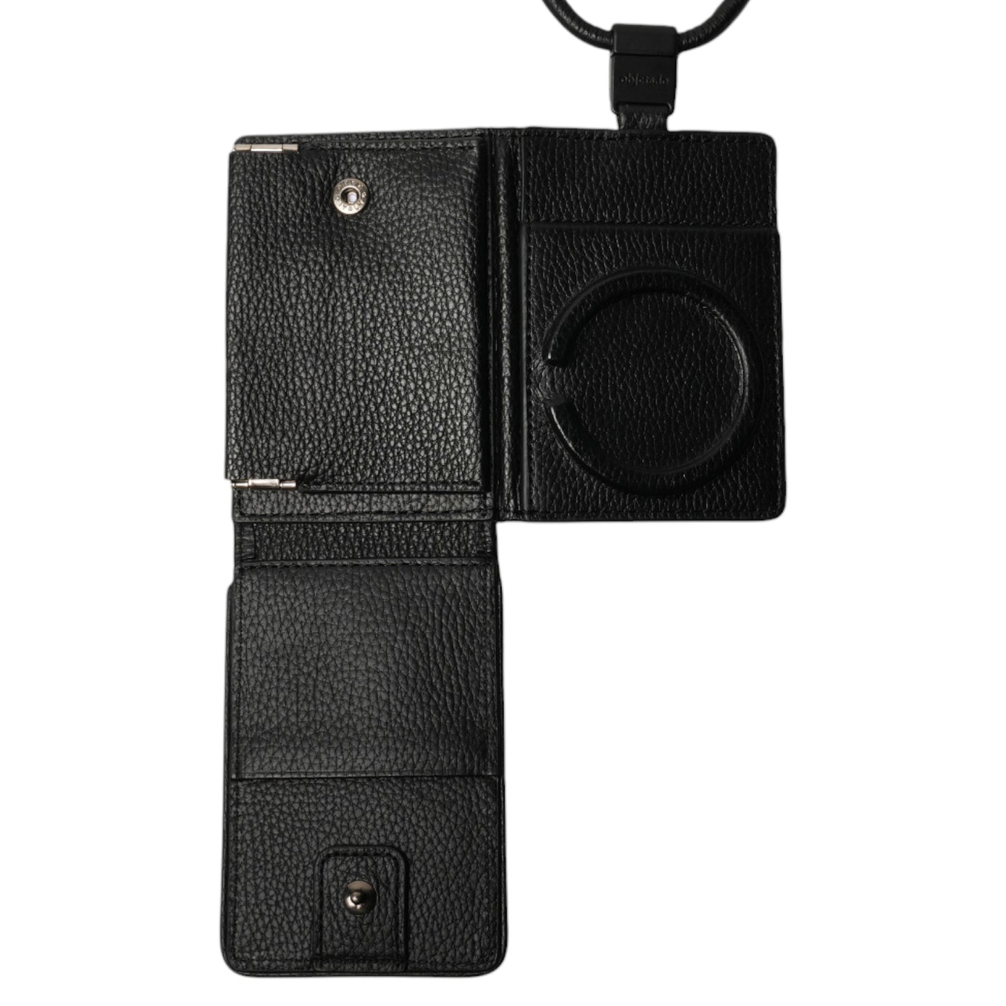 iPhone ACCESSORIES-LEATHER WALLET WITH DETACHABLE STRAP / BLACK