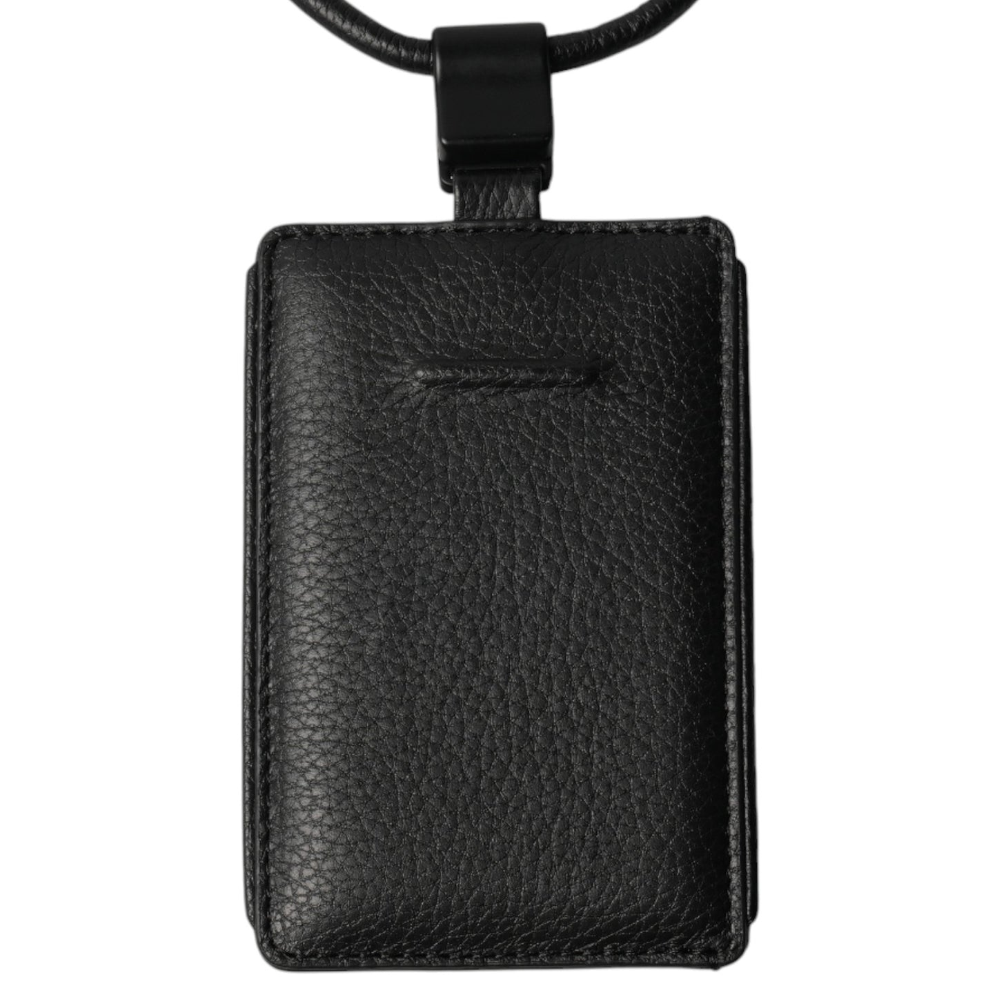 iPhone ACCESSORIES-LEATHER SLIM CARD HOLDER WITH DETACHABLE STRAP / BLACK