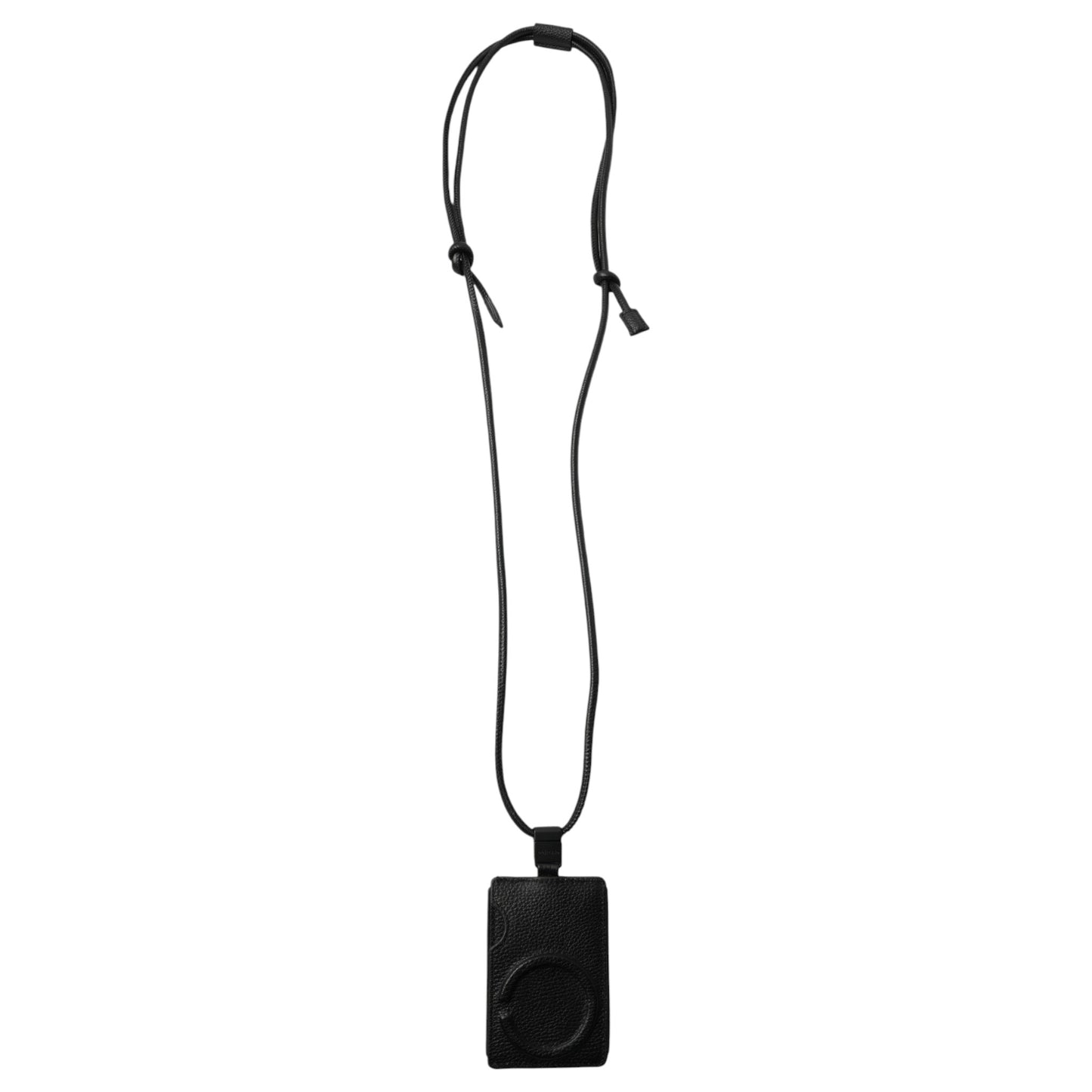 iPhone ACCESSORIES-LEATHER SLIM CARD HOLDER WITH DETACHABLE STRAP / BLACK