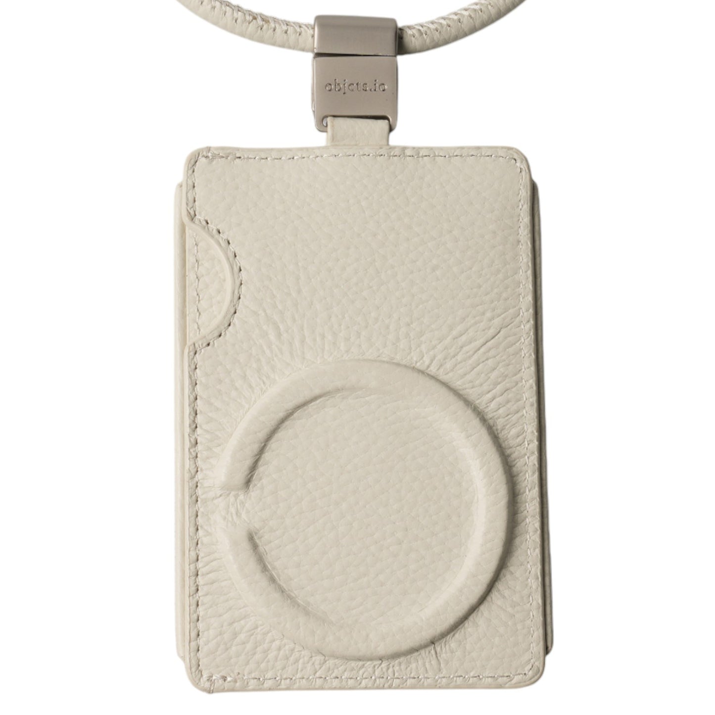 iPhone ACCESSORIES-LEATHER SLIM CARD HOLDER WITH DETACHABLE STRAP / MARSHMALLOW