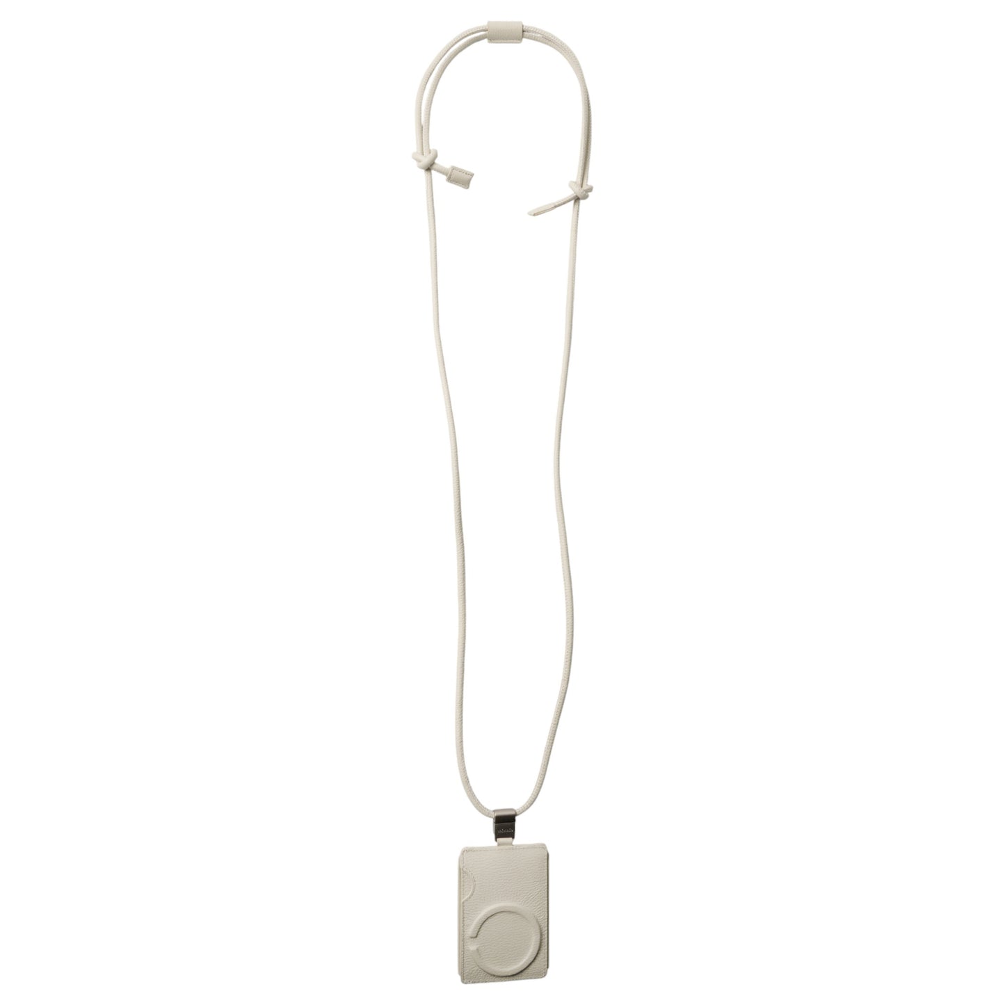 iPhone ACCESSORIES-LEATHER SLIM CARD HOLDER WITH DETACHABLE STRAP / MARSHMALLOW