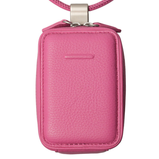 iPhone ACCESSORIES-LEATHER MICRO BAG WITH DETACHABLE STRAP / SHOCKING PINK