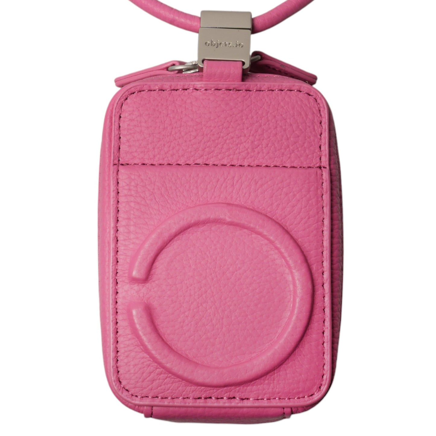 iPhone ACCESSORIES-LEATHER MICRO BAG WITH DETACHABLE STRAP / SHOCKING PINK