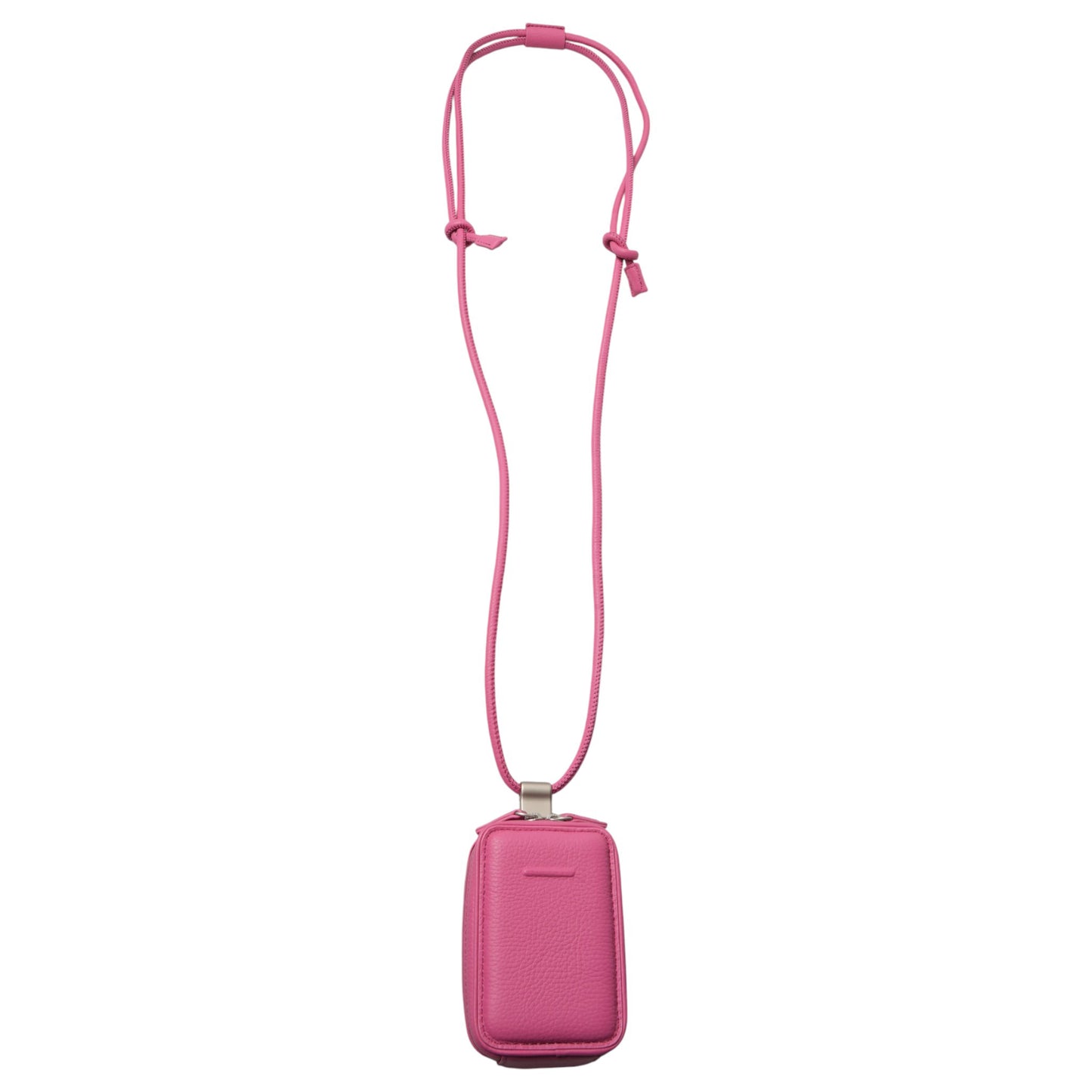 iPhone ACCESSORIES-LEATHER MICRO BAG WITH DETACHABLE STRAP / SHOCKING PINK