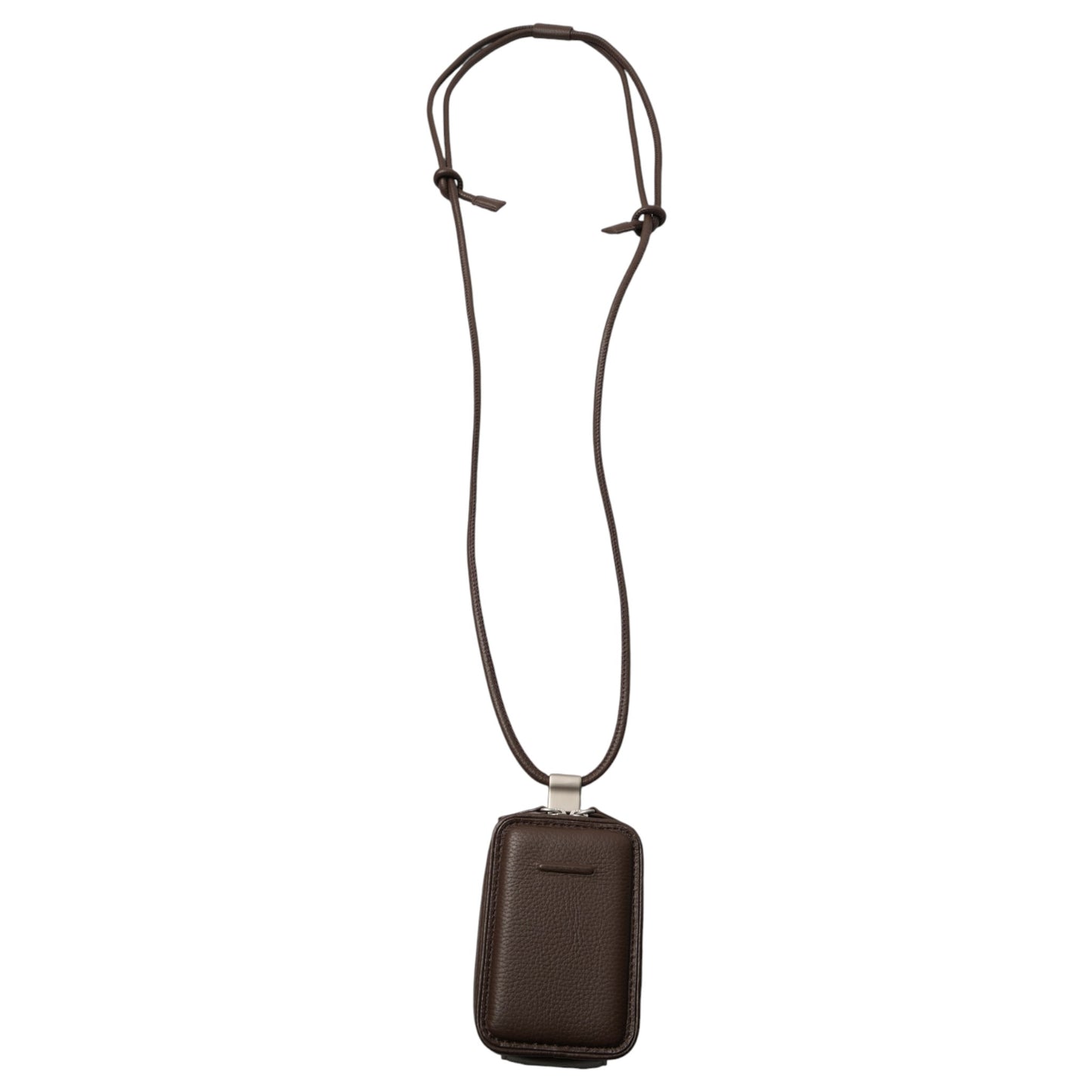 iPhone ACCESSORIES-LEATHER MICRO BAG WITH DETACHABLE STRAP / DARK BROWN