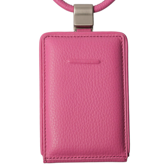 iPhone ACCESSORIES-LEATHER WALLET WITH DETACHABLE STRAP / SHOCKING PINK