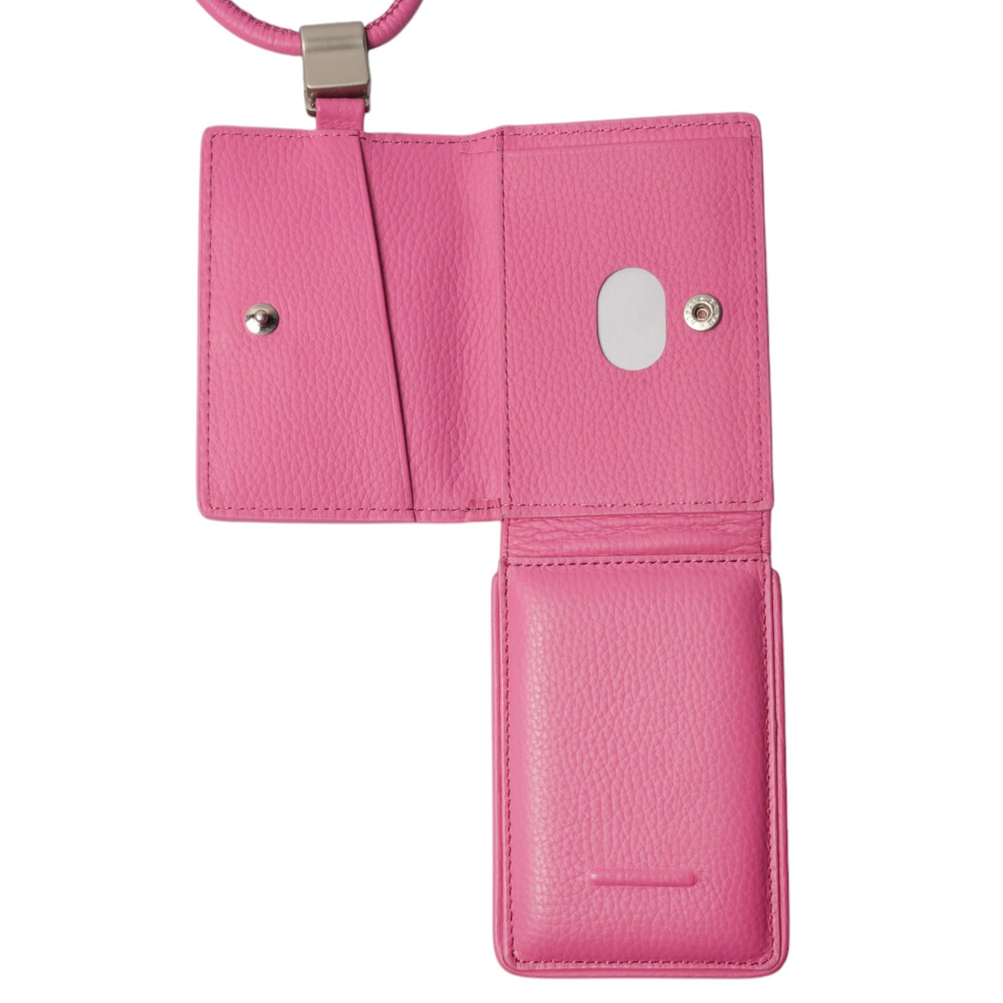 iPhone ACCESSORIES-LEATHER WALLET WITH DETACHABLE STRAP / SHOCKING PINK