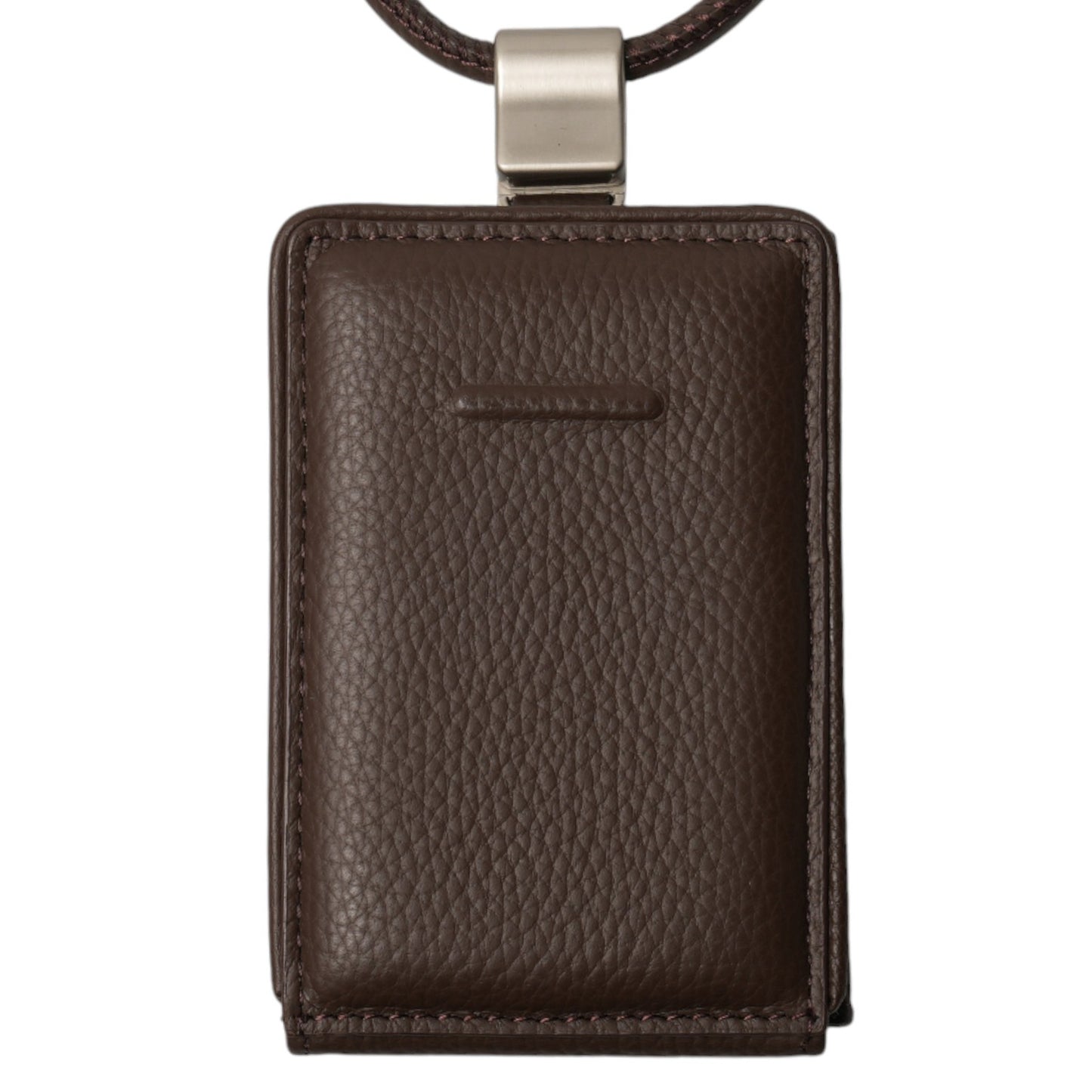 iPhone ACCESSORIES-LEATHER WALLET WITH DETACHABLE STRAP / DARK BROWN