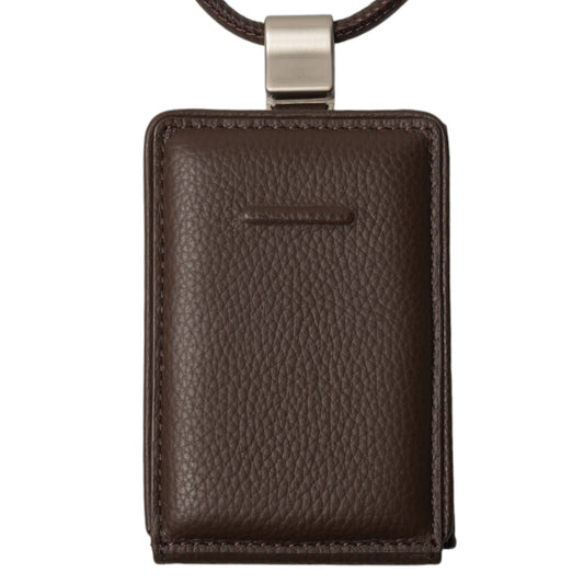 iPhone ACCESSORIES-LEATHER WALLET WITH DETACHABLE STRAP / DARK BROWN