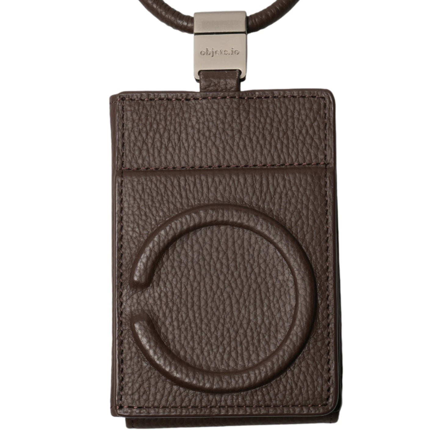 iPhone ACCESSORIES-LEATHER WALLET WITH DETACHABLE STRAP / DARK BROWN