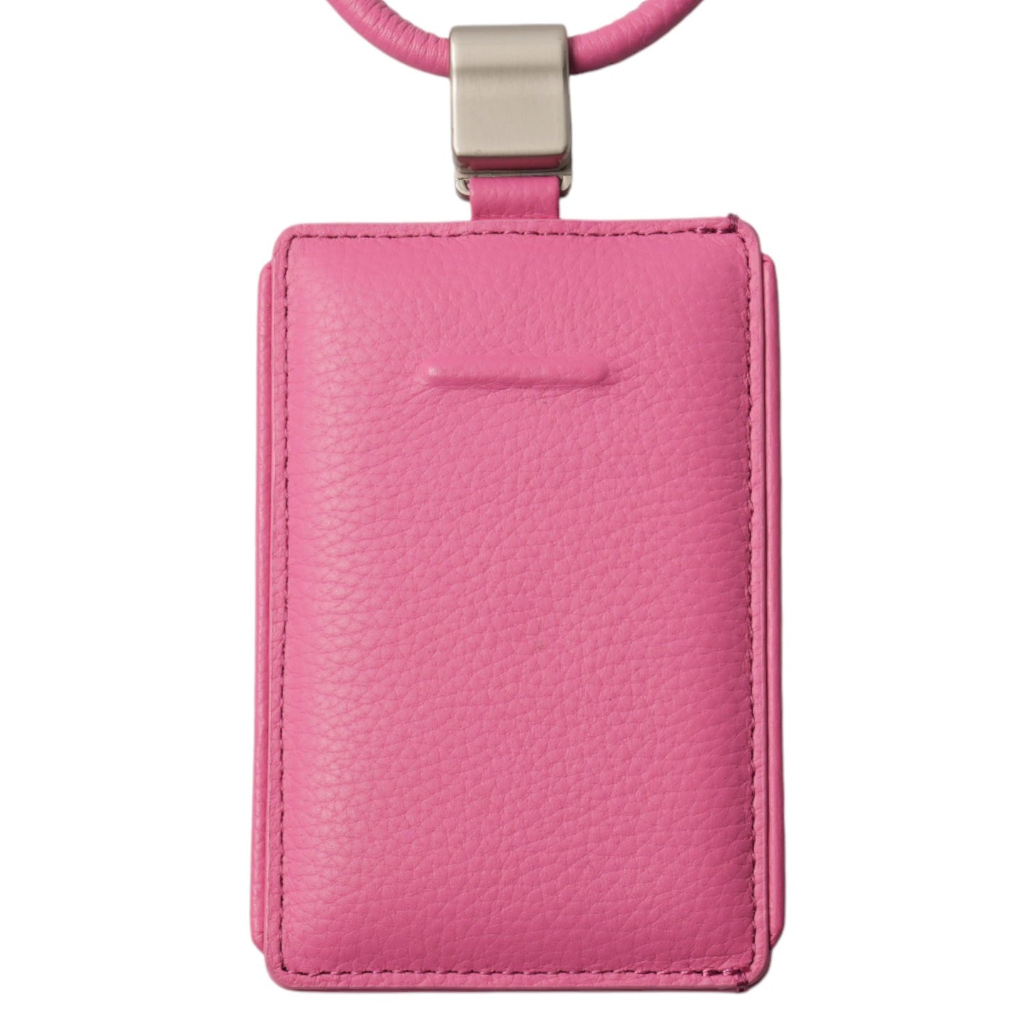 iPhone ACCESSORIES-LEATHER SLIM CARD HOLDER WITH DETACHABLE STRAP / SHOCKING PINK