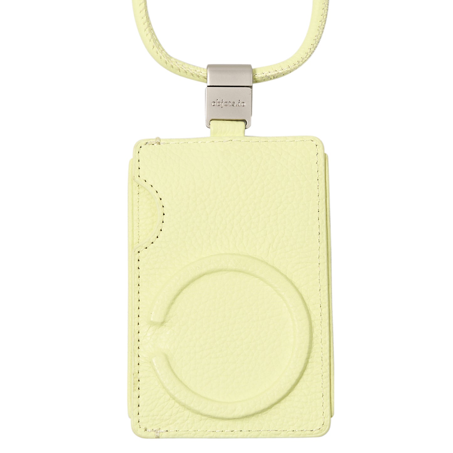 iPhone ACCESSORIES-LEATHER SLIM CARD HOLDER WITH DETACHABLE STRAP / BUTTER YELLOW