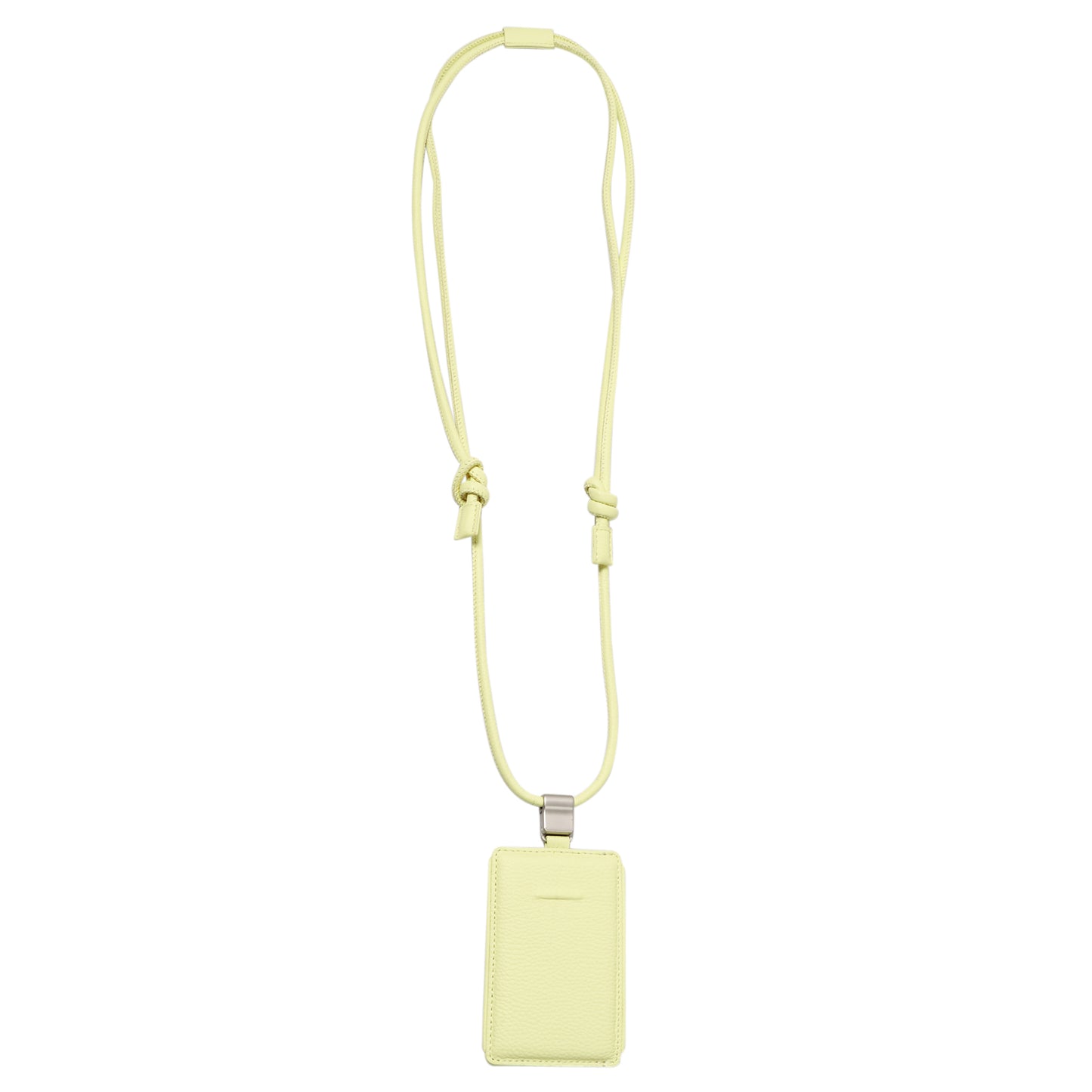 iPhone ACCESSORIES-LEATHER SLIM CARD HOLDER WITH DETACHABLE STRAP / BUTTER YELLOW