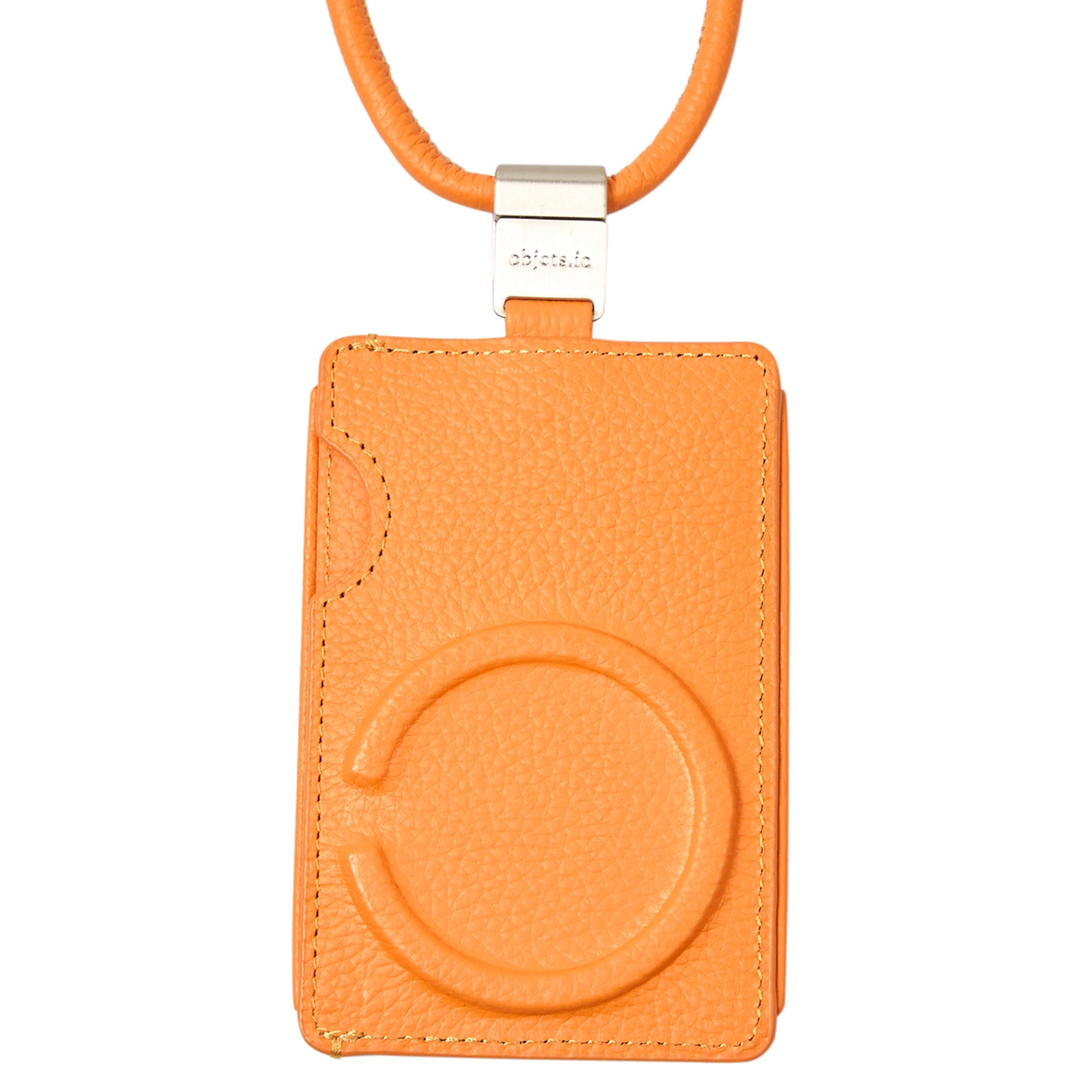 iPhone ACCESSORIES-LEATHER SLIM CARD HOLDER WITH DETACHABLE STRAP / PUMPKIN