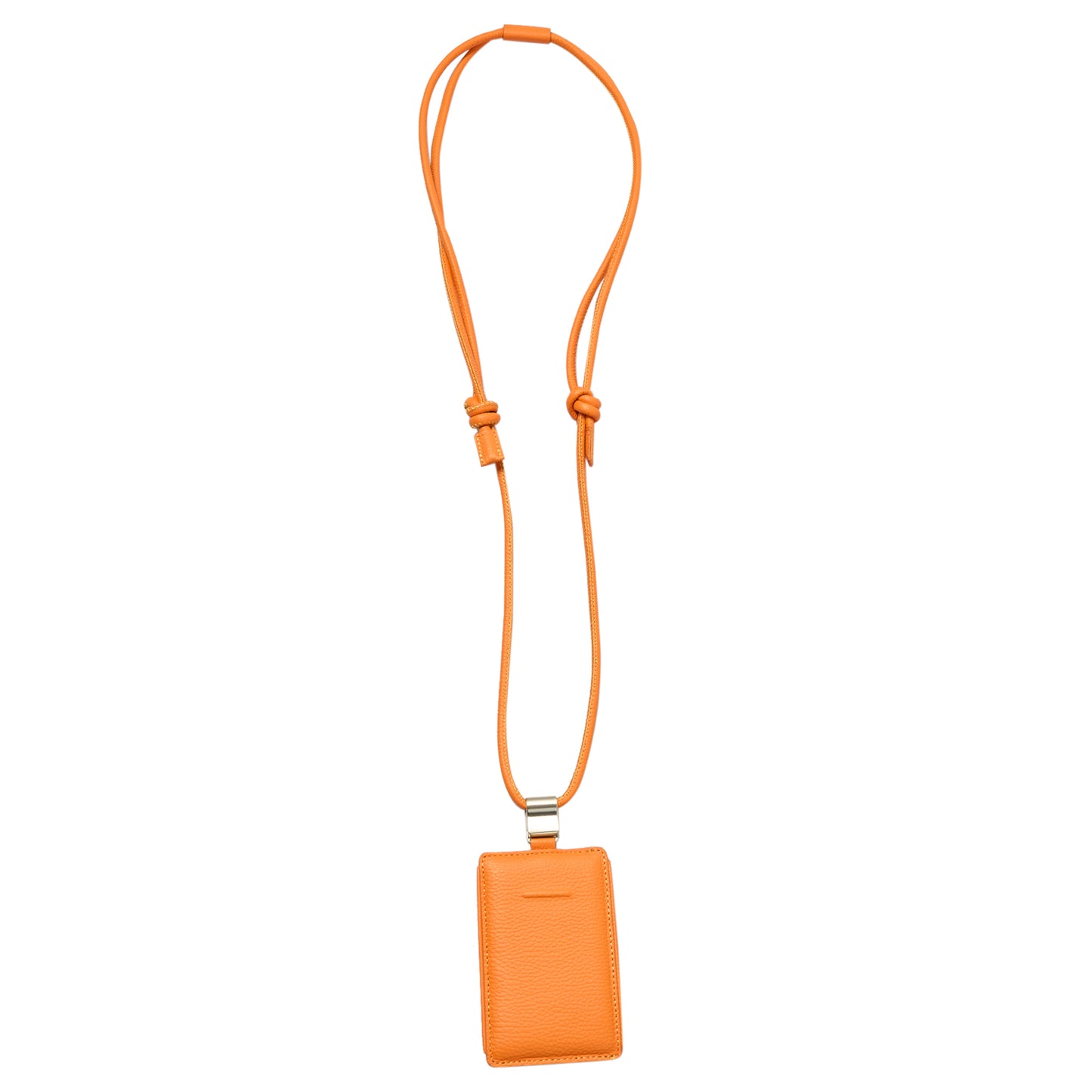 iPhone ACCESSORIES-LEATHER SLIM CARD HOLDER WITH DETACHABLE STRAP / PUMPKIN