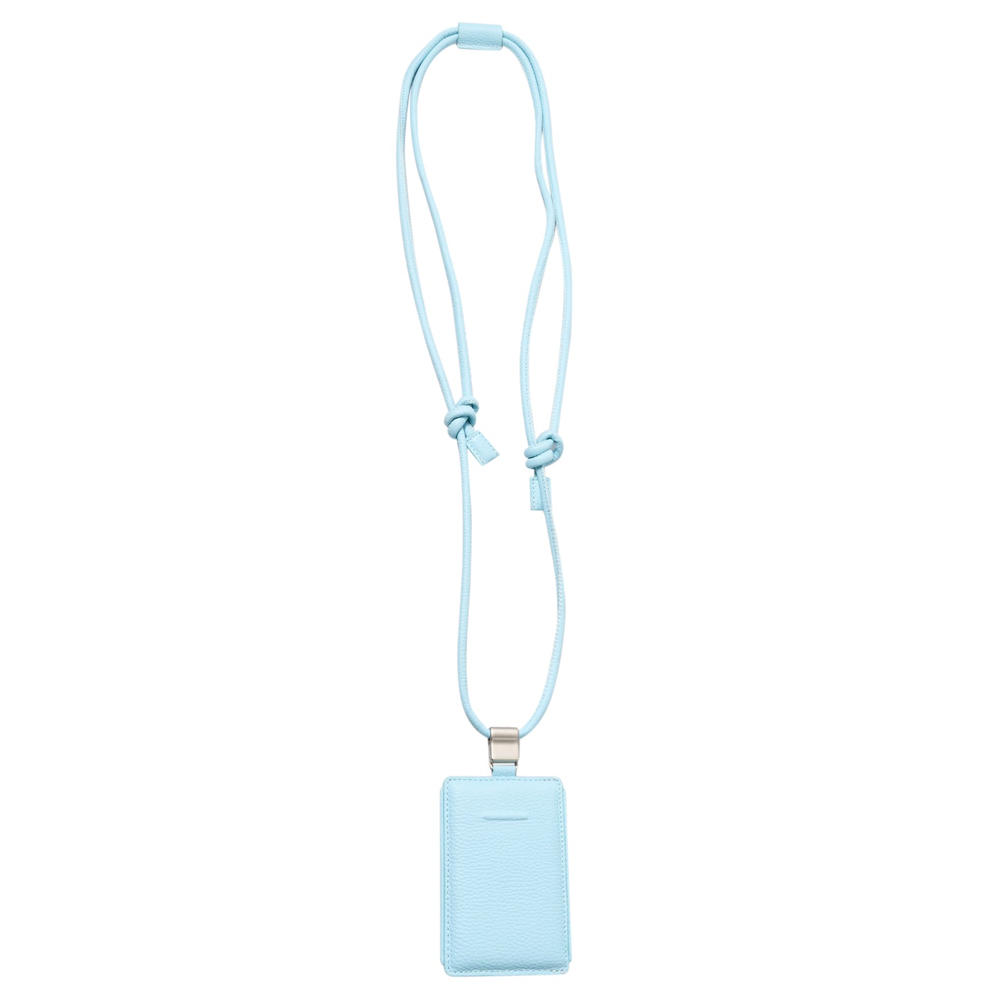 iPhone ACCESSORIES-LEATHER SLIM CARD HOLDER WITH DETACHABLE STRAP / LIGHT BLUE