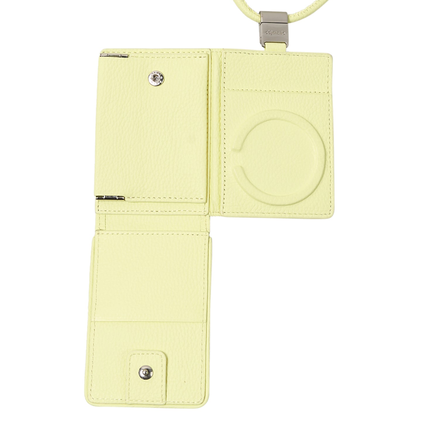 iPhone ACCESSORIES-LEATHER WALLET WITH DETACHABLE STRAP / BUTTER YELLOW