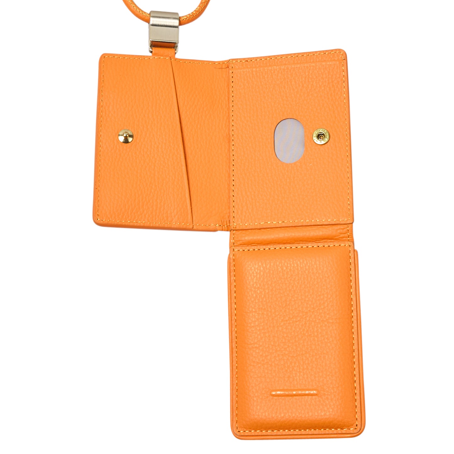 iPhone ACCESSORIES-LEATHER WALLET WITH DETACHABLE STRAP / PUMPKIN