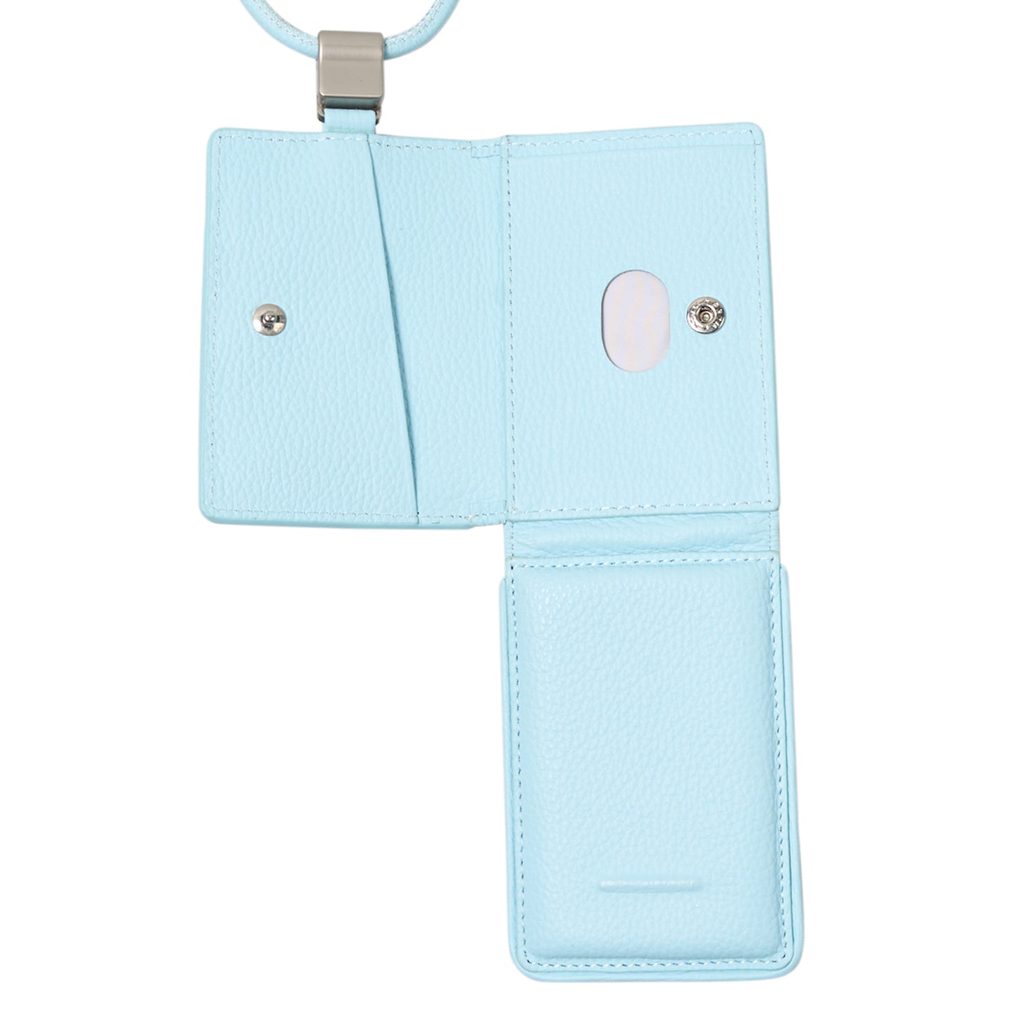 iPhone ACCESSORIES-LEATHER WALLET WITH DETACHABLE STRAP / LIGHT BLUE