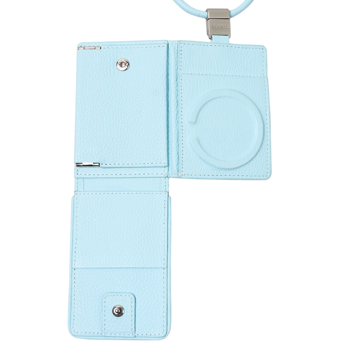 iPhone ACCESSORIES-LEATHER WALLET WITH DETACHABLE STRAP / LIGHT BLUE