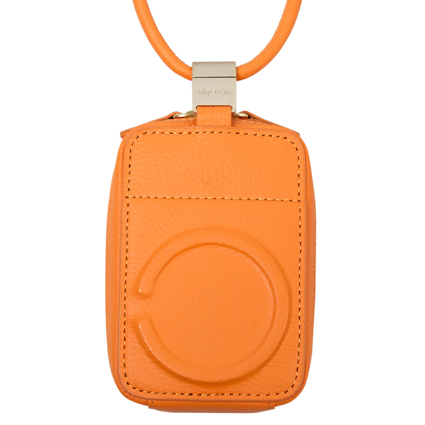 iPhone ACCESSORIES-LEATHER MICRO BAG WITH DETACHABLE STRAP / PUMPKIN