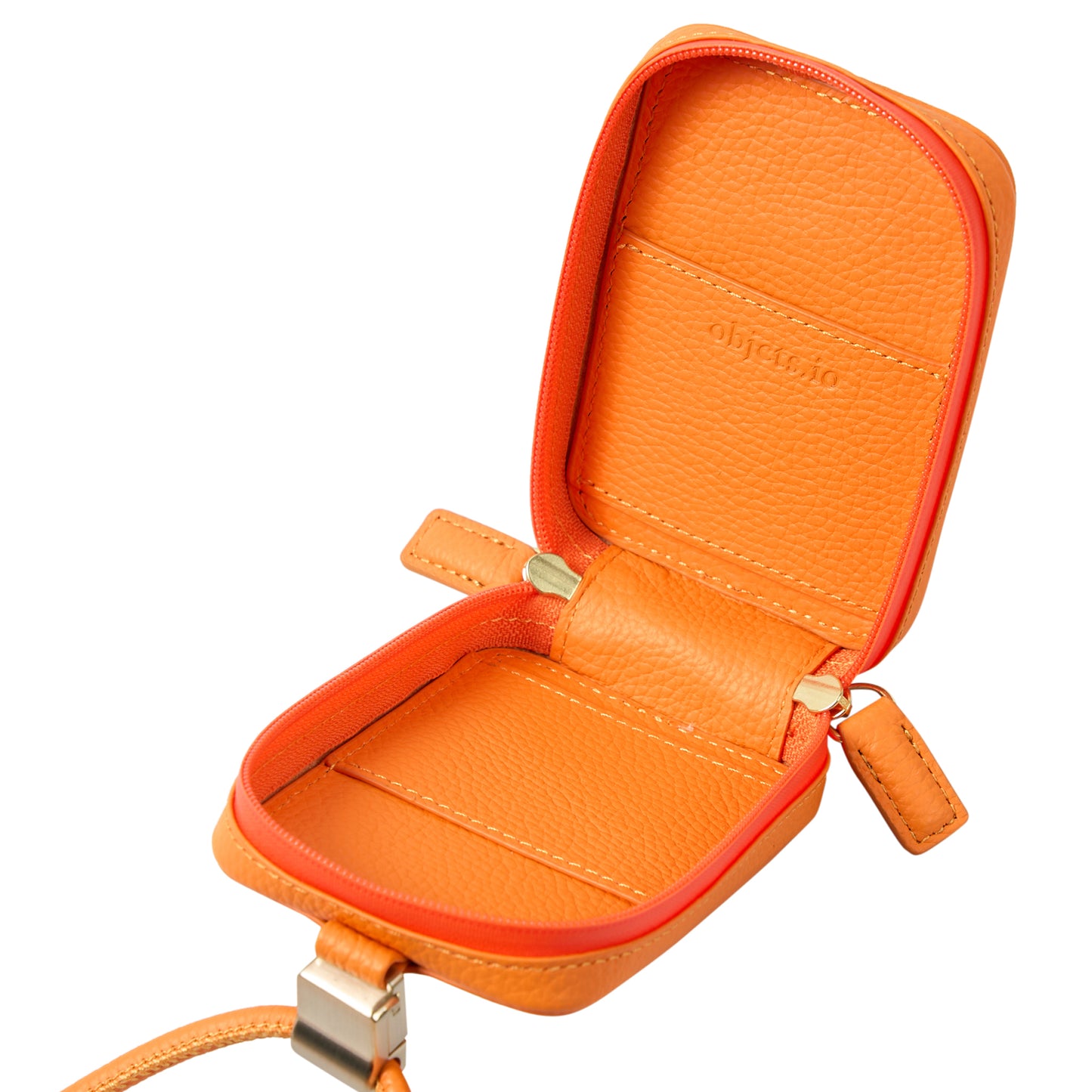 iPhone ACCESSORIES-LEATHER MICRO BAG WITH DETACHABLE STRAP / PUMPKIN