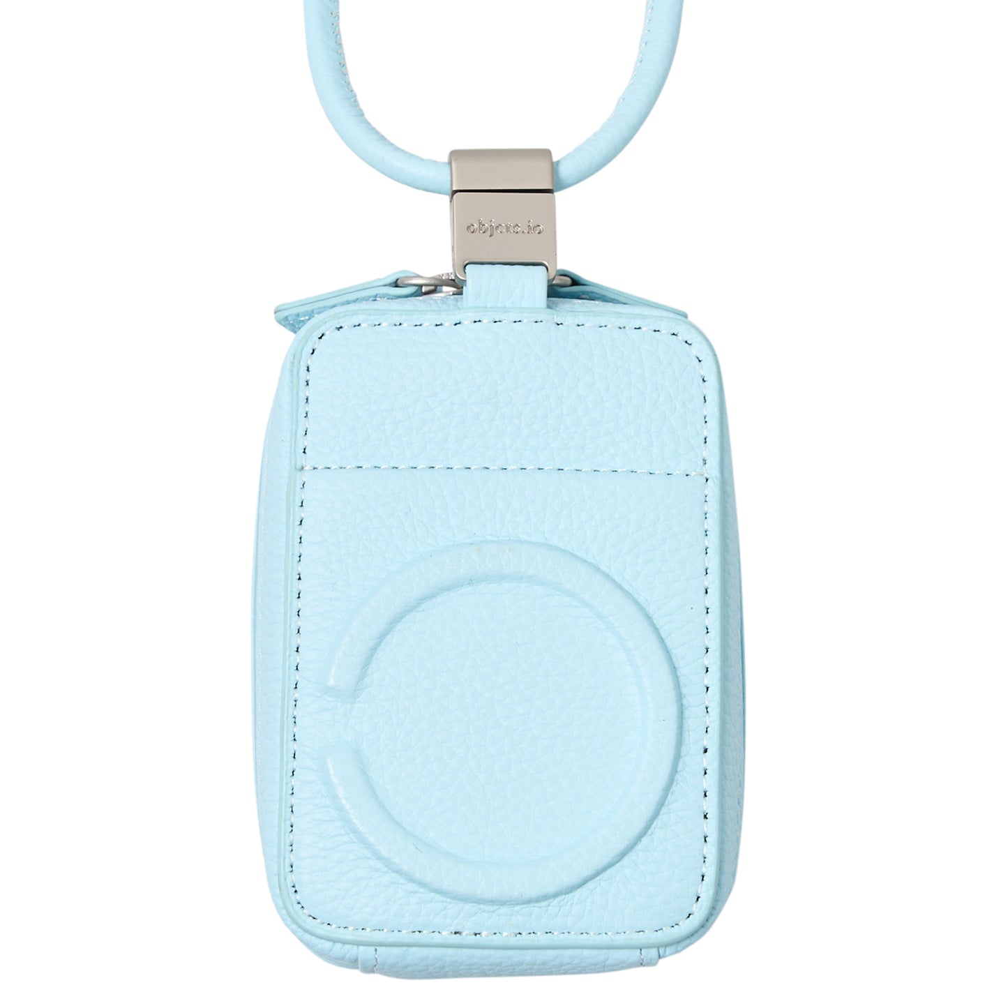 iPhone ACCESSORIES-LEATHER MICRO BAG WITH DETACHABLE STRAP / LIGHT BLUE