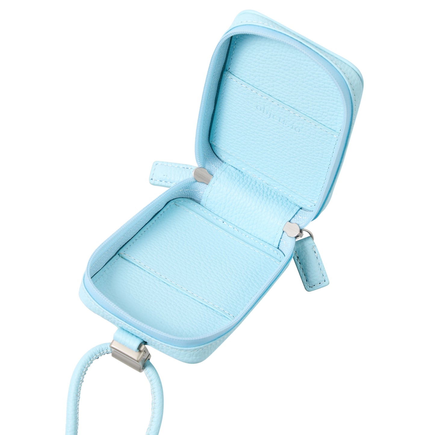 iPhone ACCESSORIES-LEATHER MICRO BAG WITH DETACHABLE STRAP / LIGHT BLUE