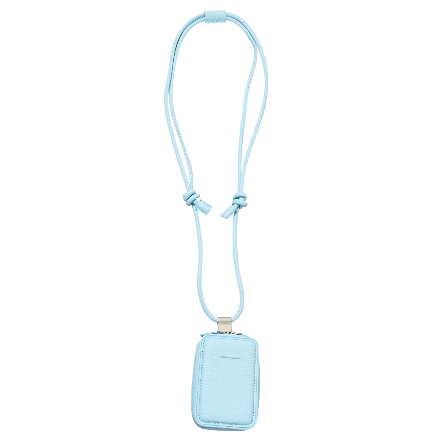 iPhone ACCESSORIES-LEATHER MICRO BAG WITH DETACHABLE STRAP / LIGHT BLUE