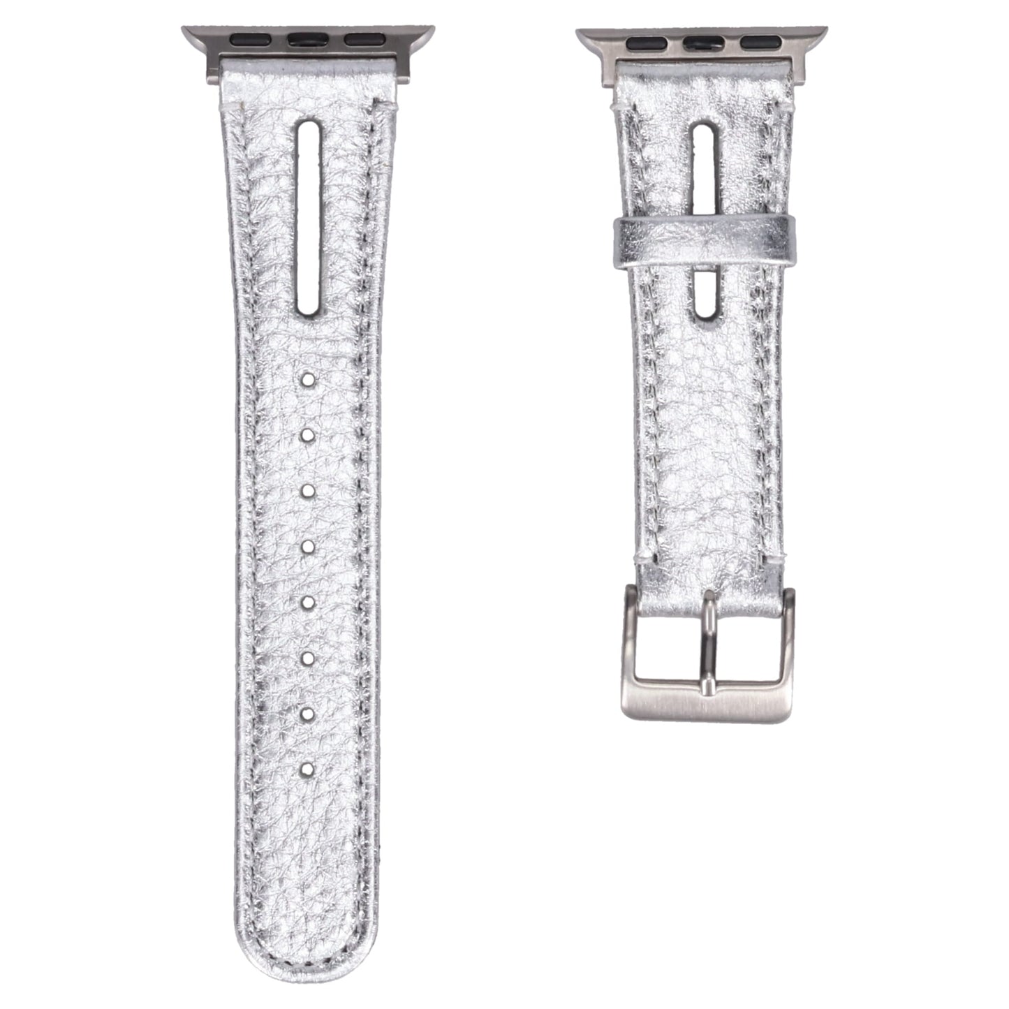 LEATHER HYBRID BAND for Apple Watch / SILVER