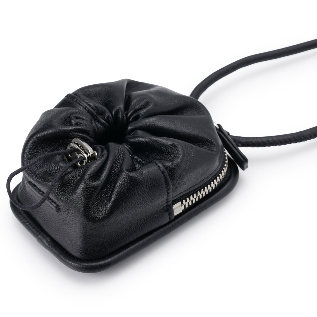 iPhone ACCESSORY - LEATHER POUCH WITH STRAP / BLACK