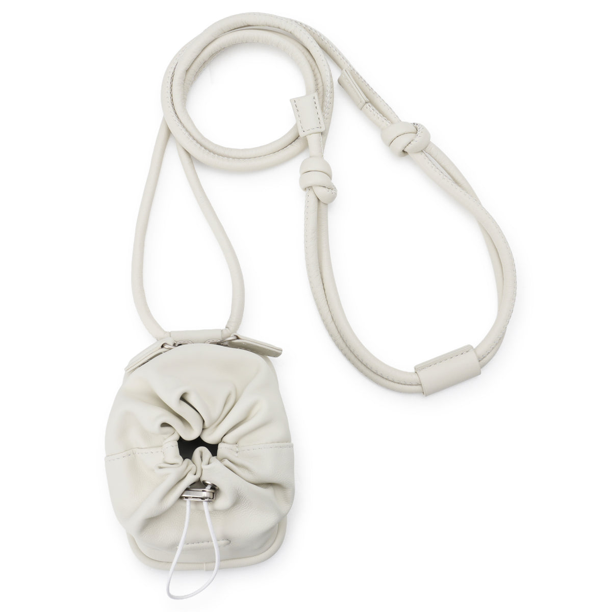 iPhone ACCESSORY - LEATHER POUCH WITH STRAP / MARSHMALLOW