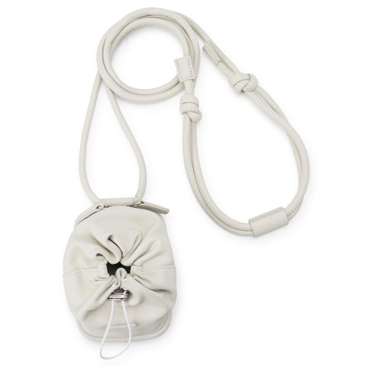 iPhone ACCESSORY - LEATHER POUCH WITH STRAP / MARSHMALLOW