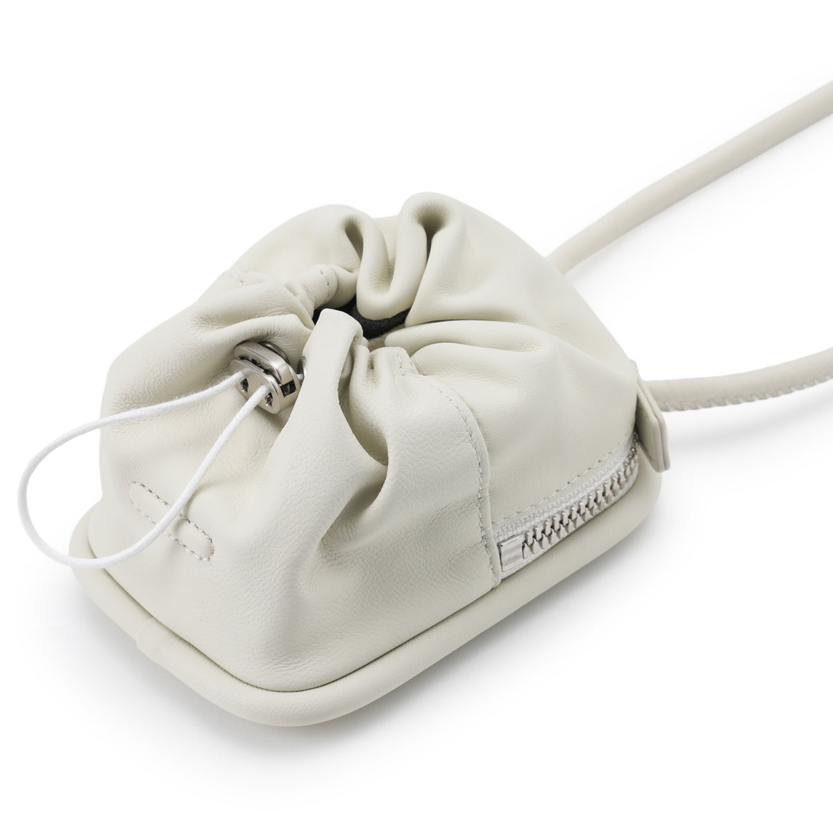 iPhone ACCESSORY - LEATHER POUCH WITH STRAP / MARSHMALLOW