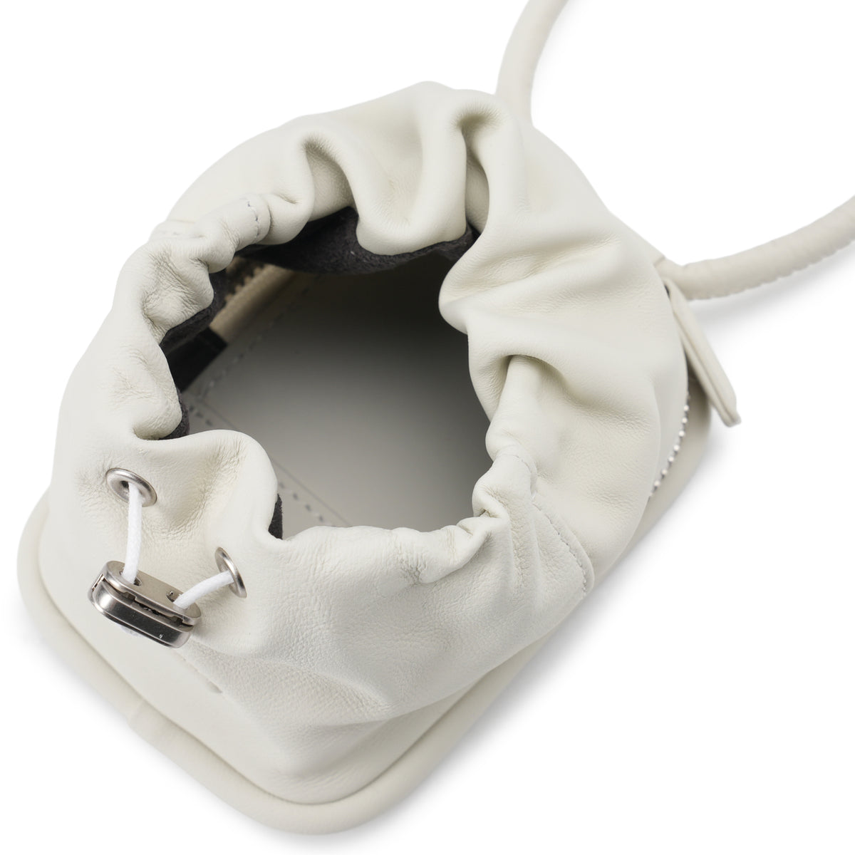 iPhone ACCESSORY - LEATHER POUCH WITH STRAP / MARSHMALLOW