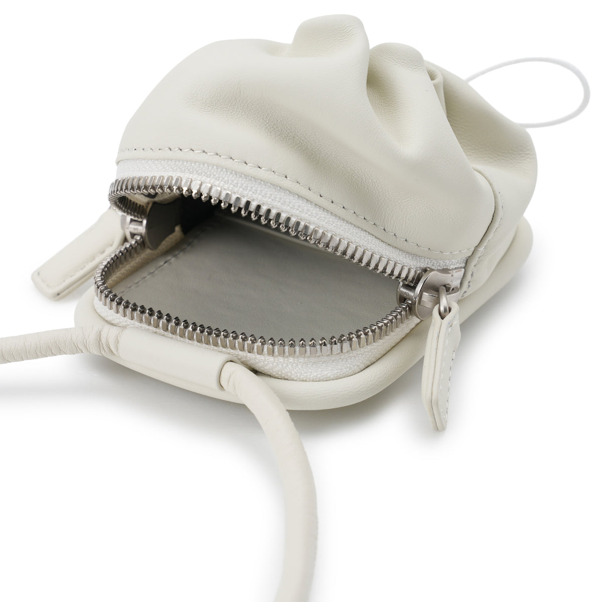 iPhone ACCESSORY - LEATHER POUCH WITH STRAP / MARSHMALLOW